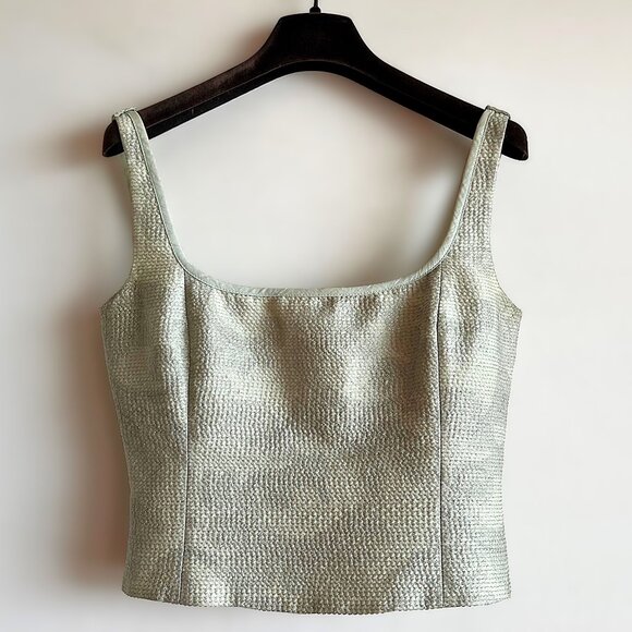 Gianfranco Ferre Seafoam Green Silk Top size 40 Vintage from early 1990s - Picture 1 of 8